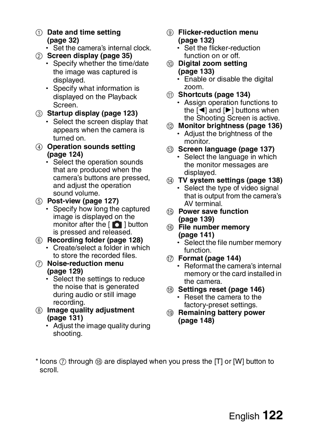 Sanyo VPC-CA65GX Date and time setting, Screen display, Startup display page 123 h Select the screen display that 