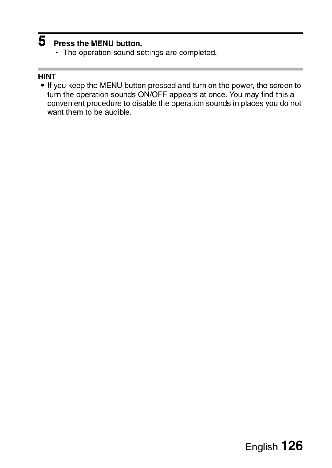 Sanyo VPC-CA65GX, VPC-CA65EX instruction manual Operation sound settings are completed 