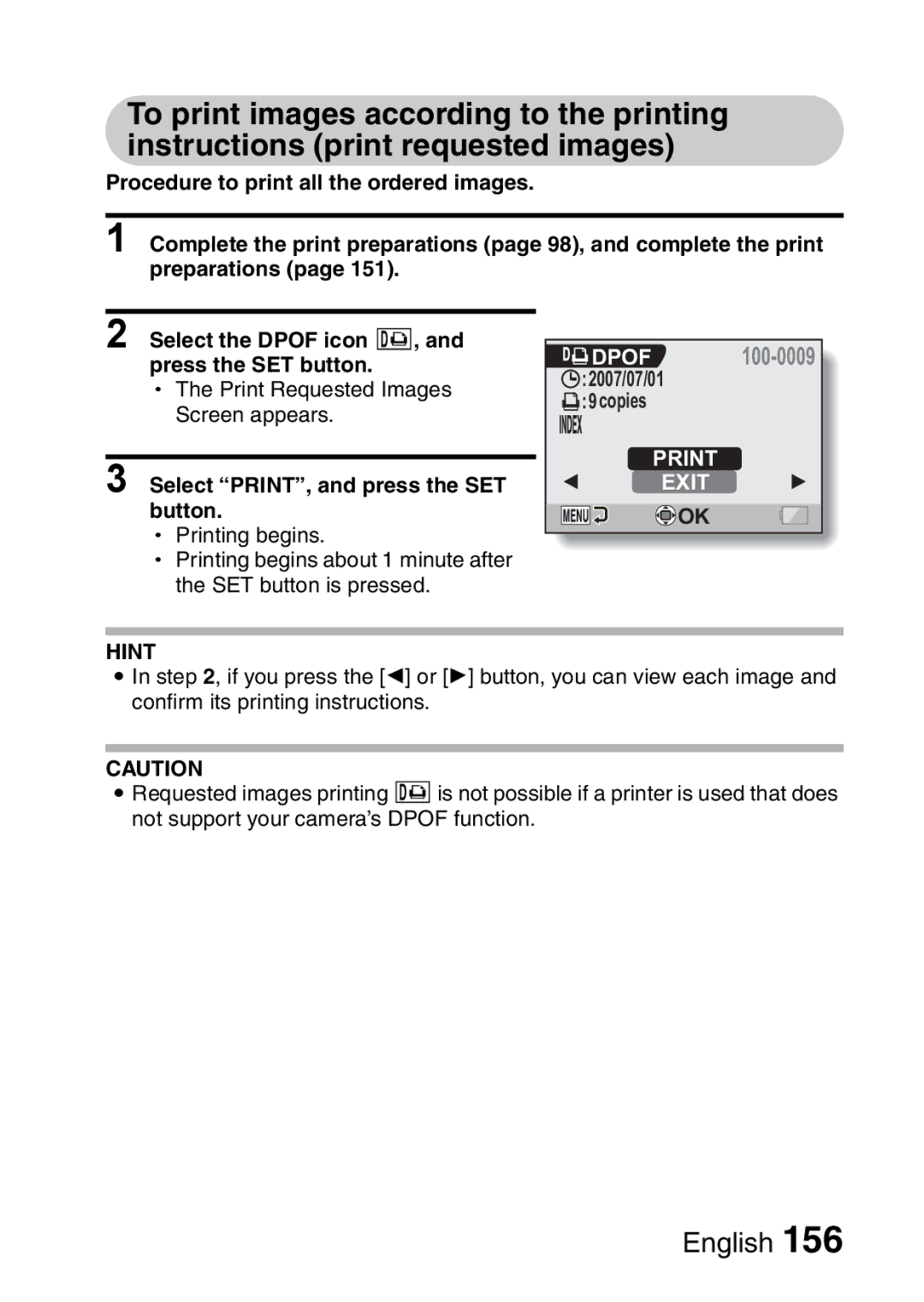 Sanyo VPC-CA65GX, VPC-CA65EX instruction manual Dpof 