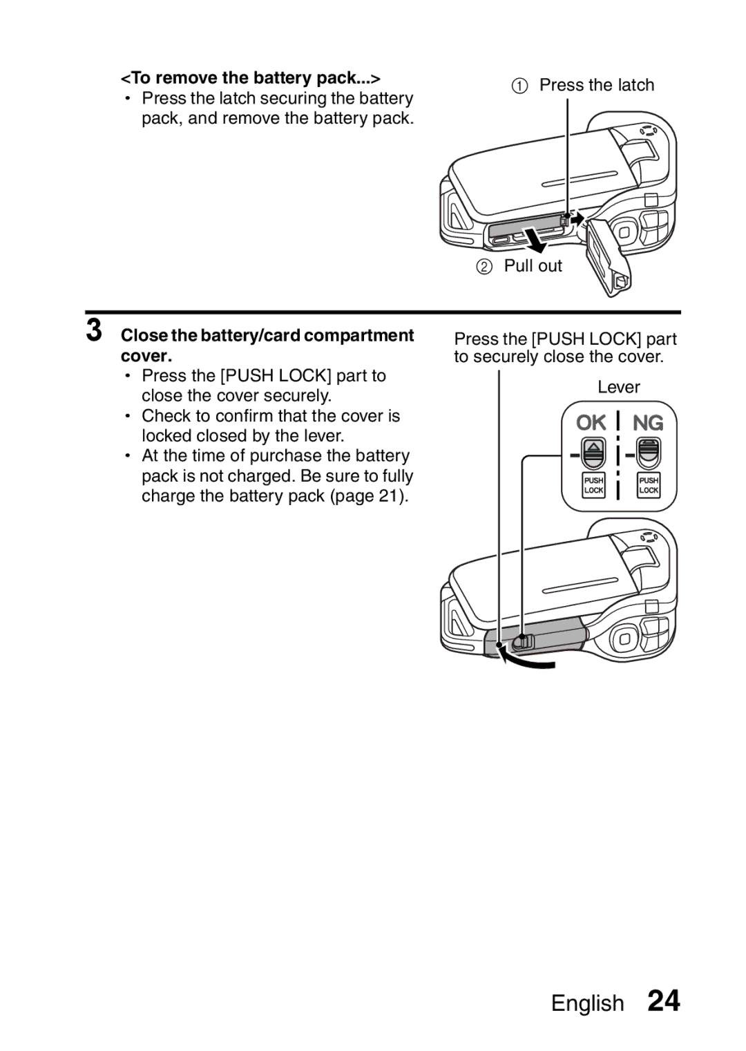 Sanyo VPC-CA65GX, VPC-CA65EX instruction manual Close the battery/card compartment cover 