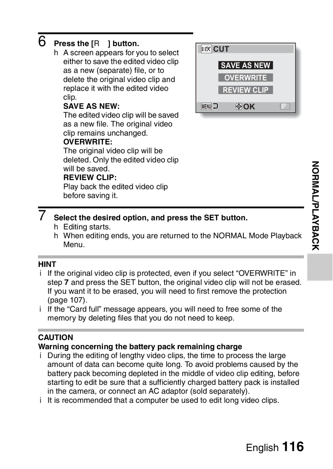 Sanyo VPC-CA8GX, VPC-CA8EX instruction manual Press the R button, Select the desired option, and press the SET button 