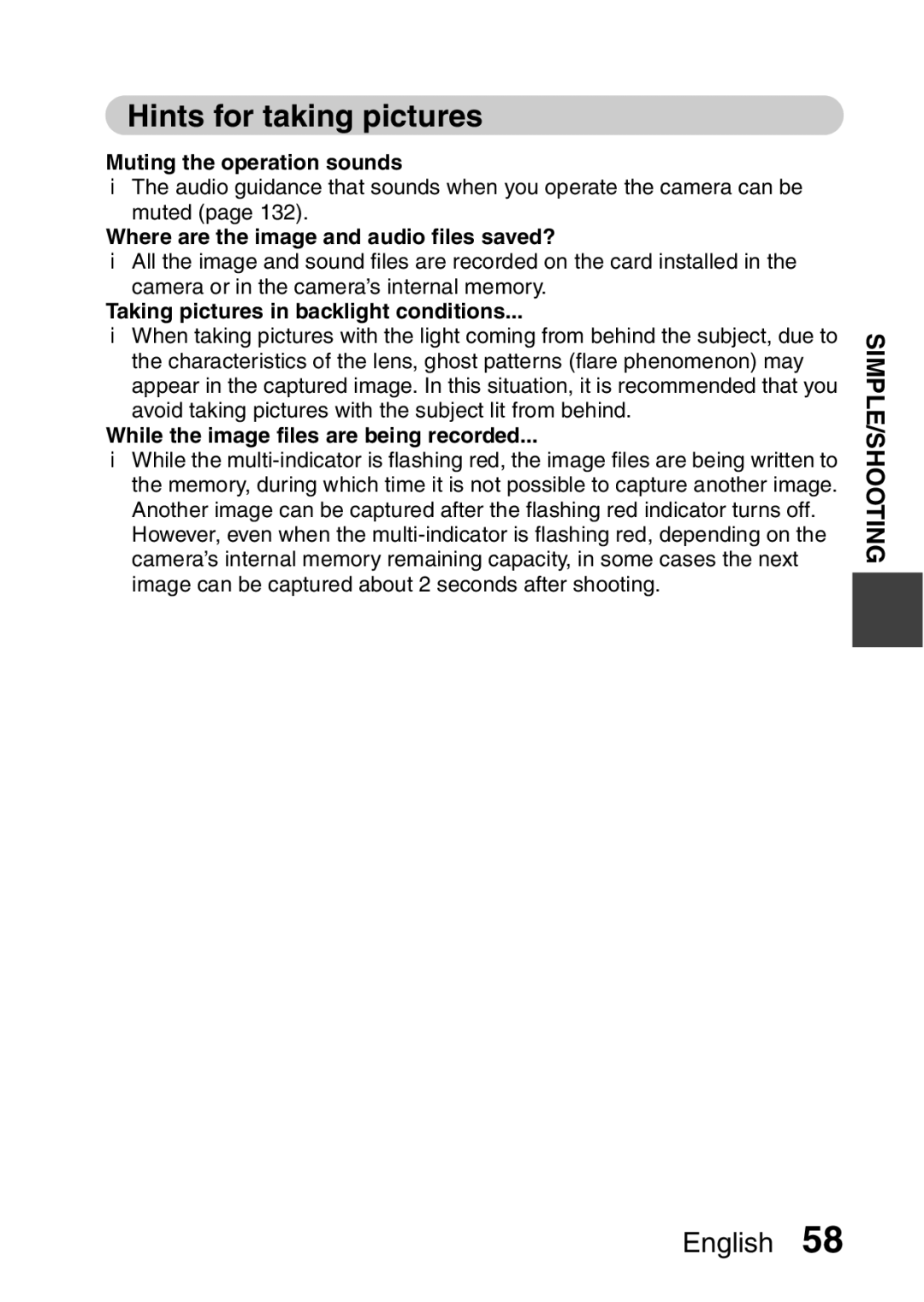 Sanyo VPC-CA8GX Hints for taking pictures, Muting the operation sounds, Where are the image and audio files saved? 