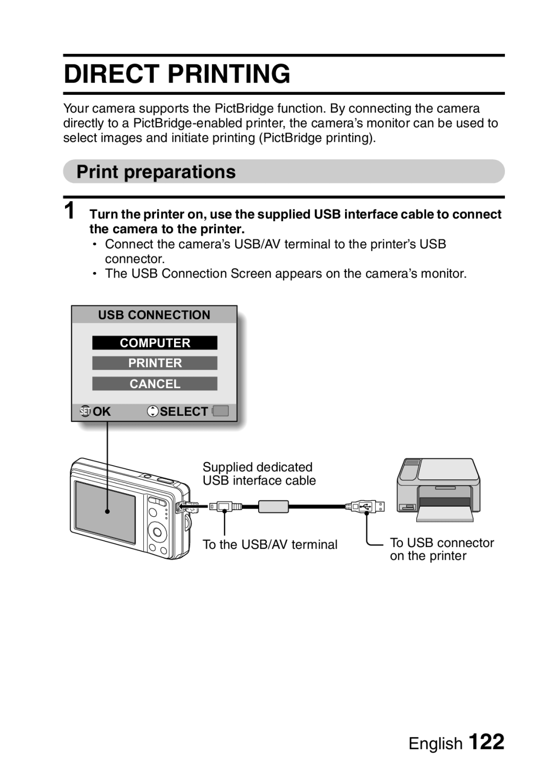 Sanyo VPC-E10EX, VPC-E10GX instruction manual Direct Printing, Print preparations 