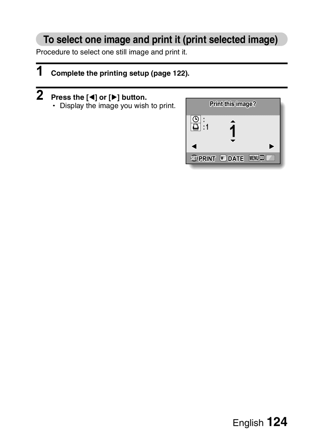 Sanyo VPC-E10EX, VPC-E10GX instruction manual To select one image and print it print selected image 