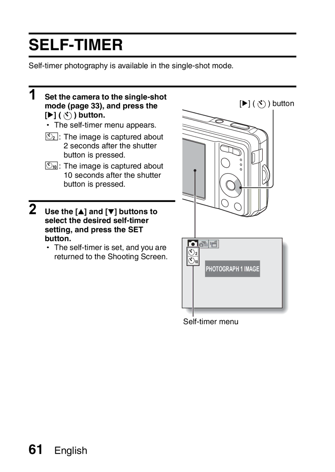 Sanyo VPC-E10EX, VPC-E10GX instruction manual Self-Timer 