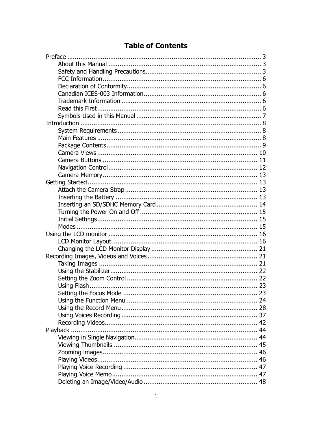 Sanyo VPC-E1414 instruction manual Table of Contents 