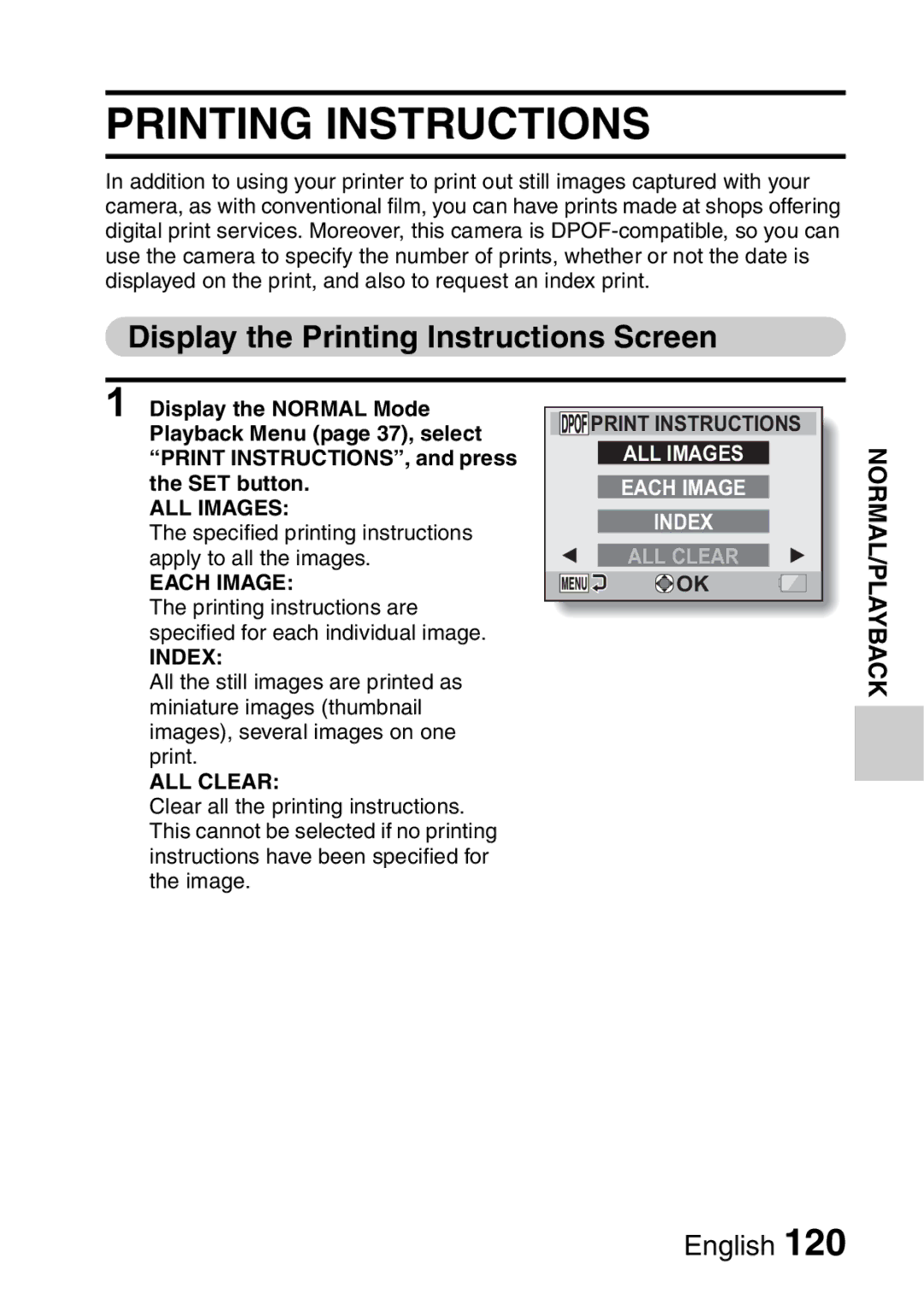 Sanyo VPC-E2 instruction manual Display the Printing Instructions Screen 