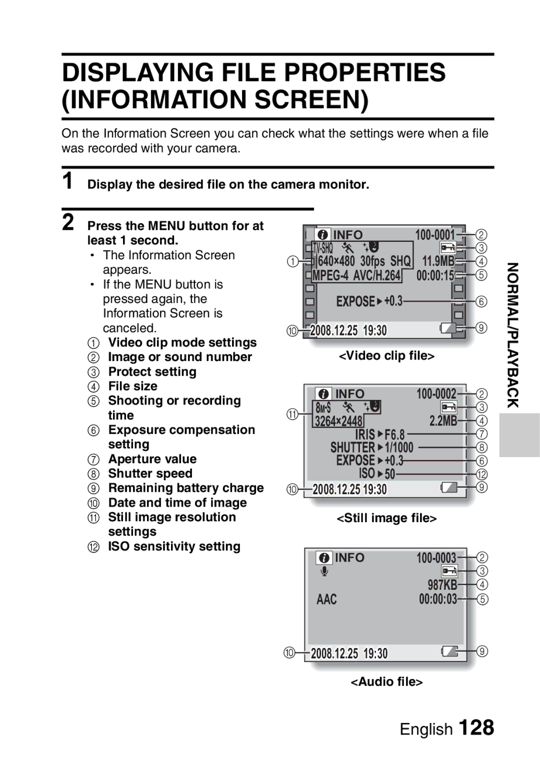 Sanyo VPC-E2 Least 1 second, Shooting or recording, Exposure compensation, Setting, Aperture value, Shutter speed 