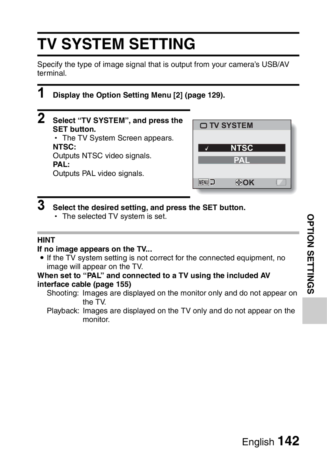 Sanyo VPC-E2 instruction manual TV System Setting, If no image appears on the TV 