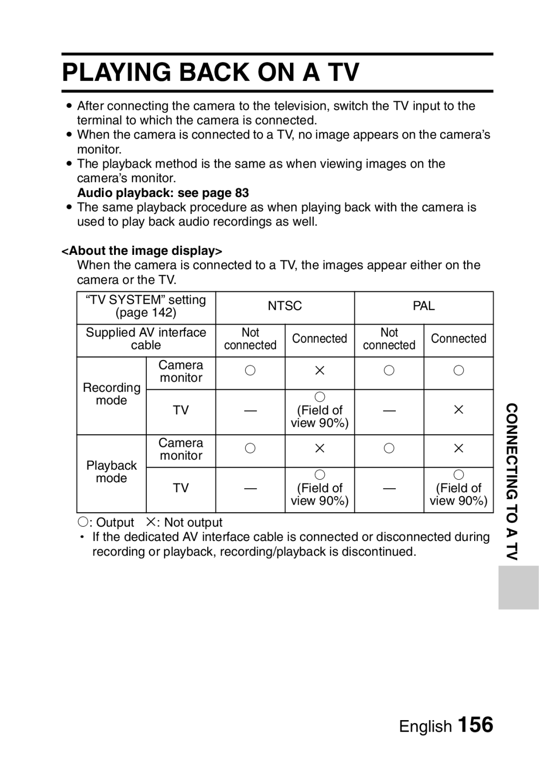 Sanyo VPC-E2 instruction manual Playing Back on a TV, Audio playback see, About the image display 