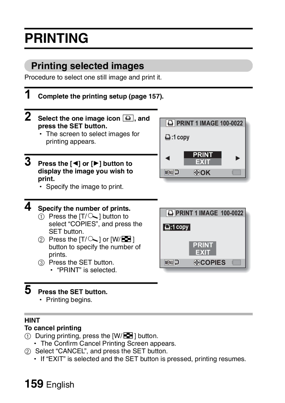 Sanyo VPC-E2 instruction manual Printing selected images 