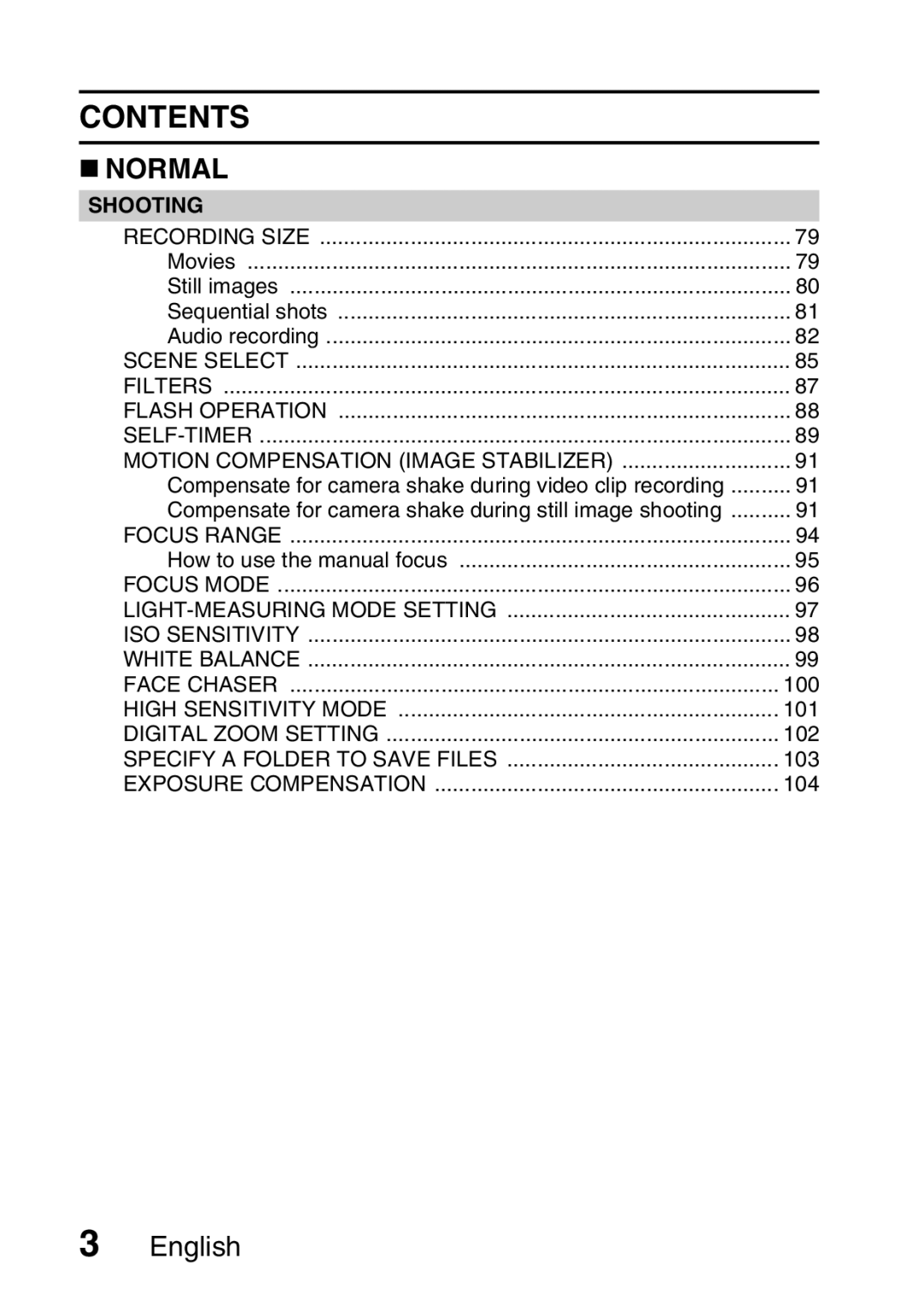 Sanyo VPC-E2 instruction manual Contents 