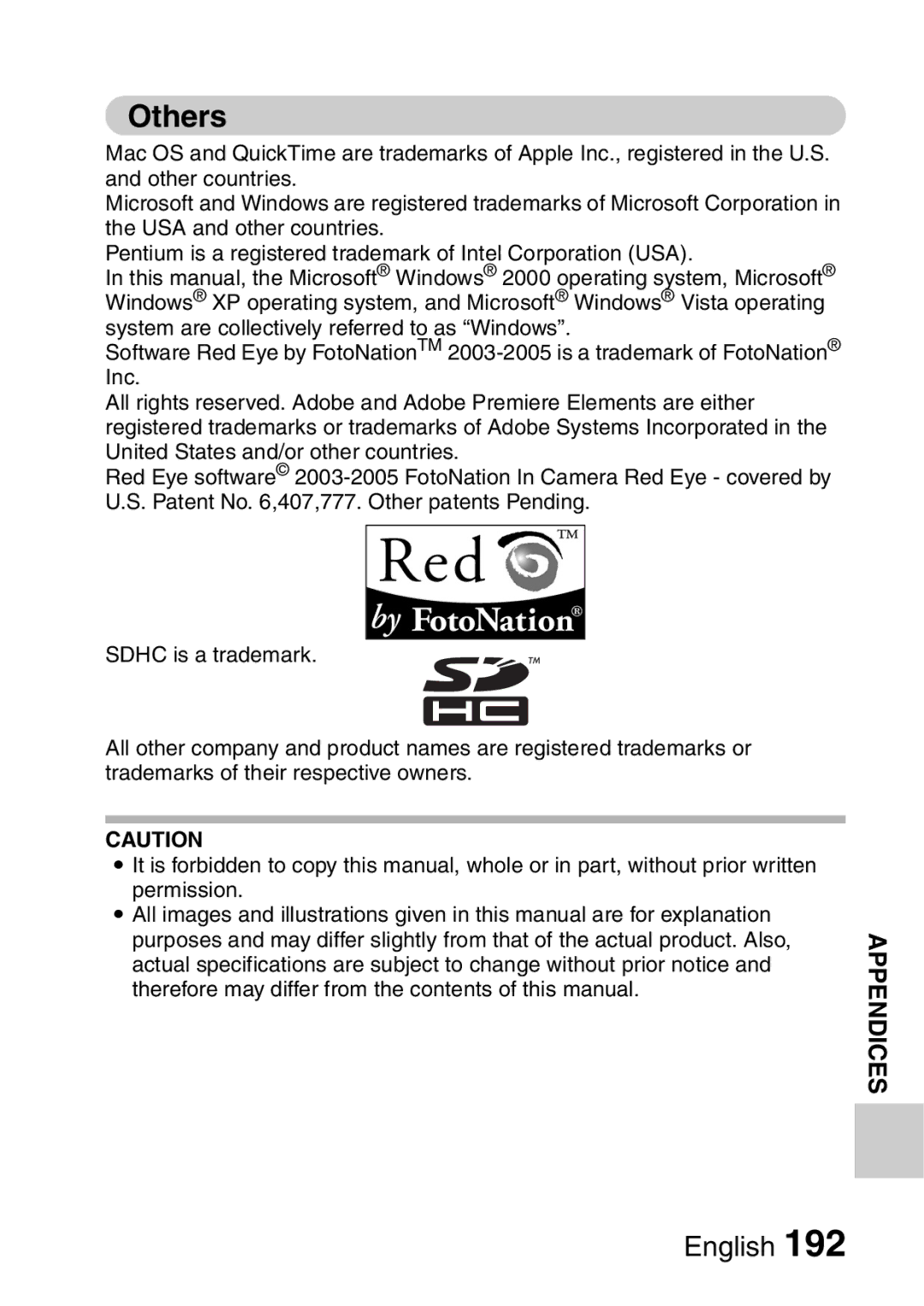 Sanyo VPC-E2 instruction manual Others 