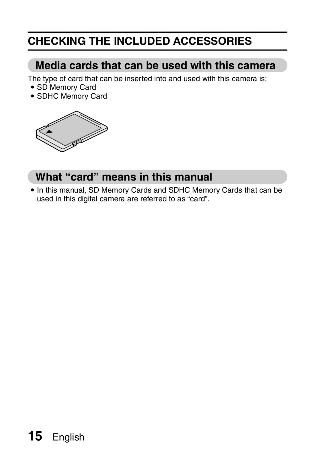 Sanyo VPC-E2 instruction manual Media cards that can be used with this camera, What card means in this manual 