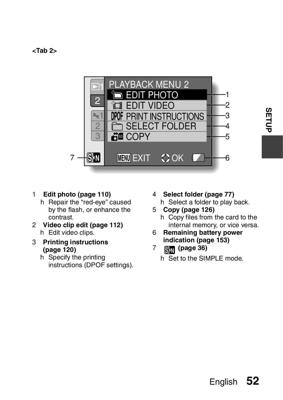 Sanyo VPC-E2 instruction manual Edit photo, Select folder, Copy 