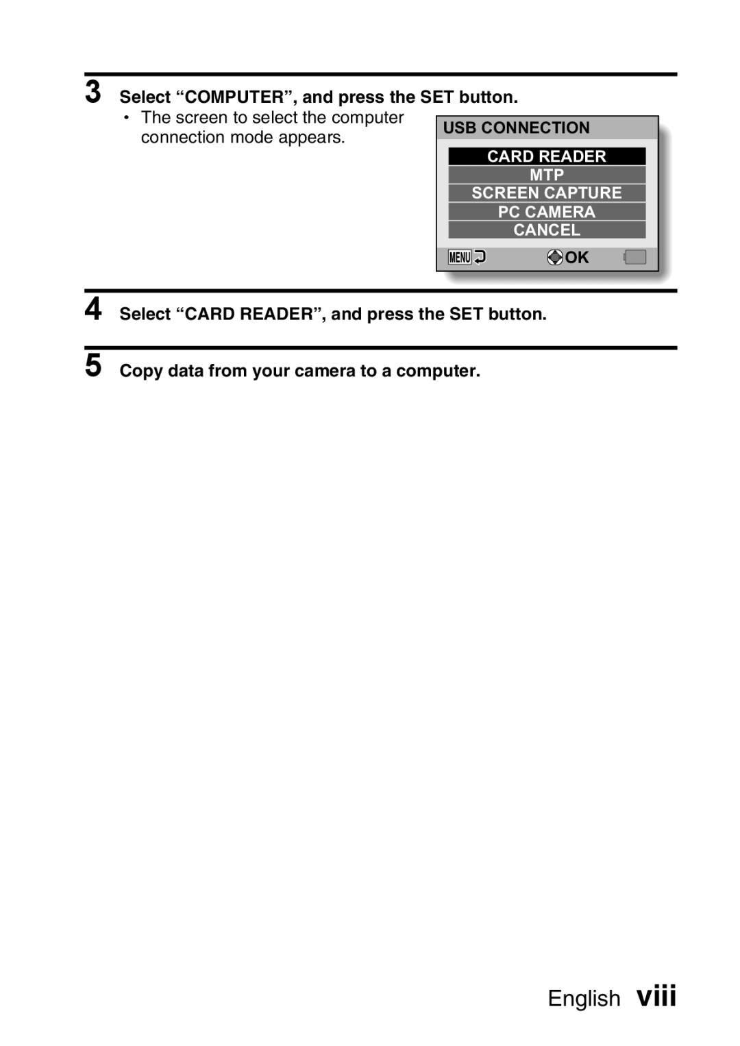 Sanyo VPC-E2 instruction manual Select COMPUTER, and press the SET button, Mtp 