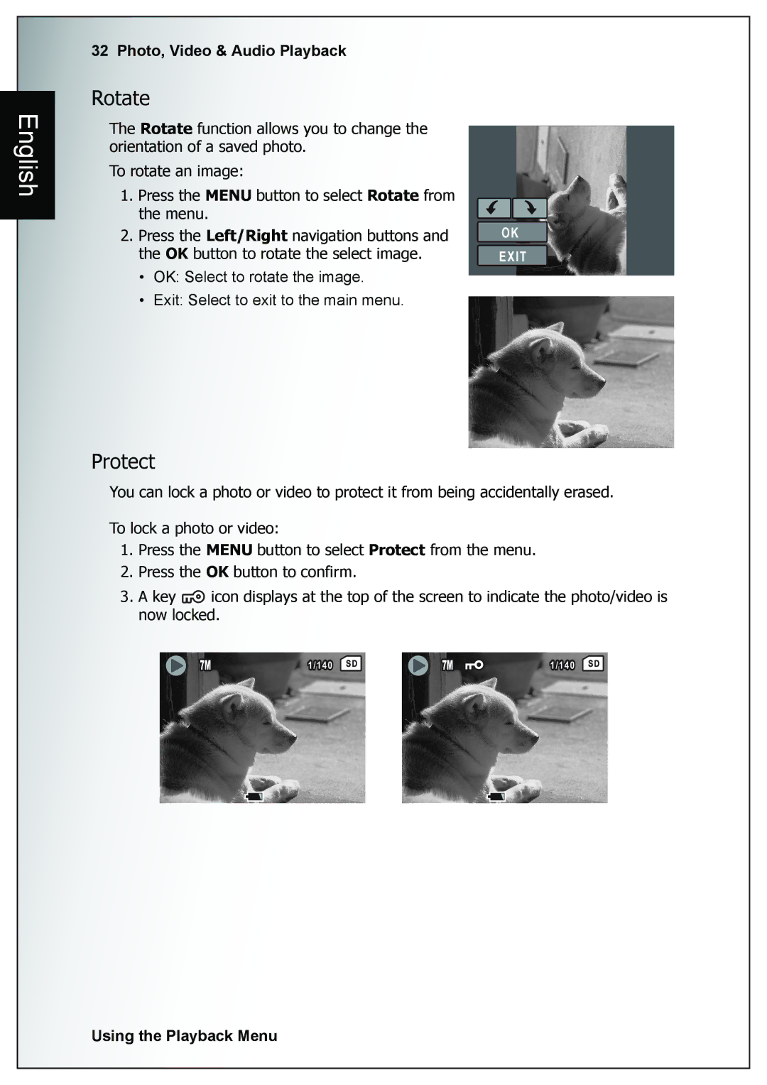 Sanyo VPC-E760 user manual Rotate, Protect 