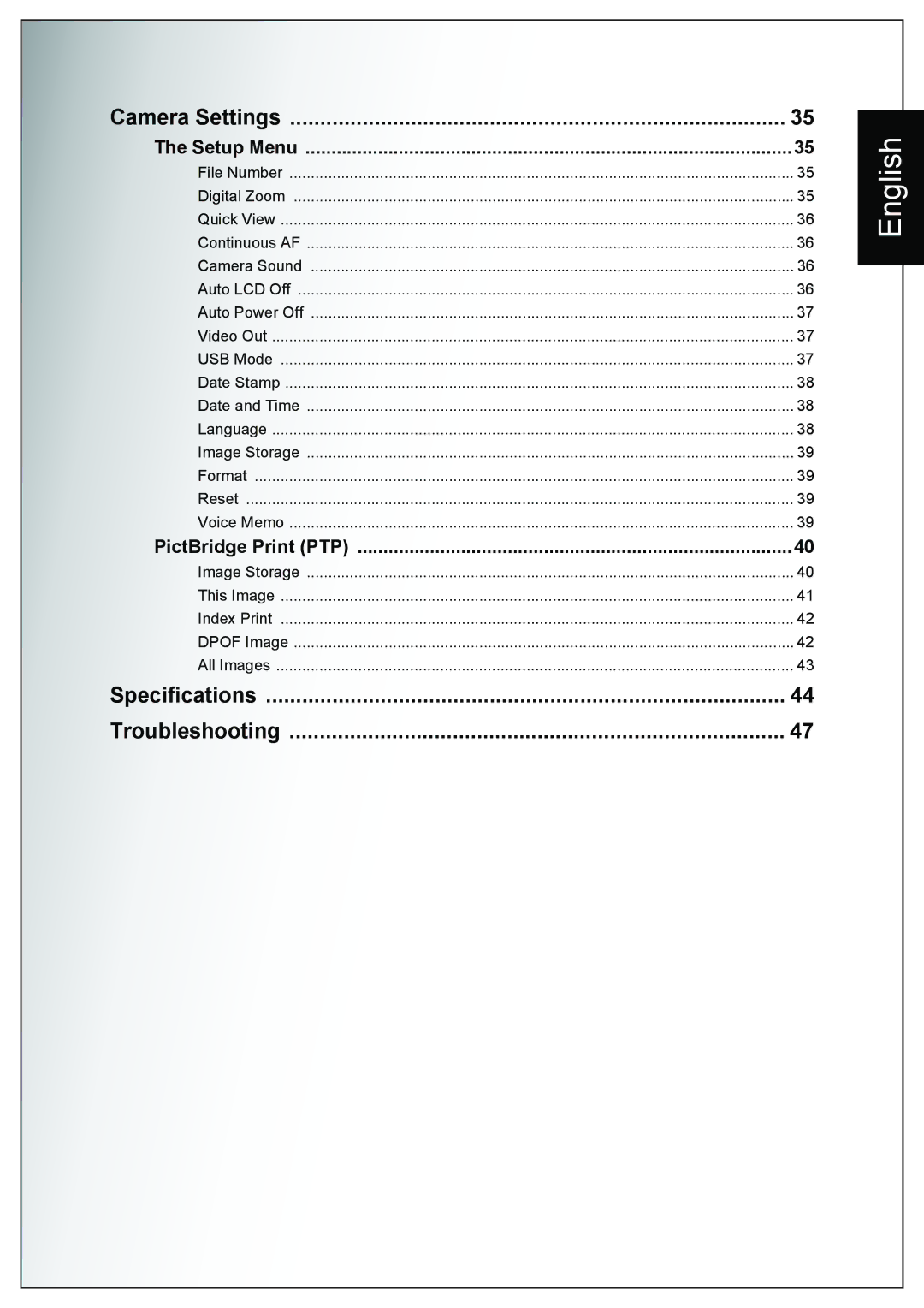 Sanyo VPC-E760 user manual Setup Menu, PictBridge Print PTP 