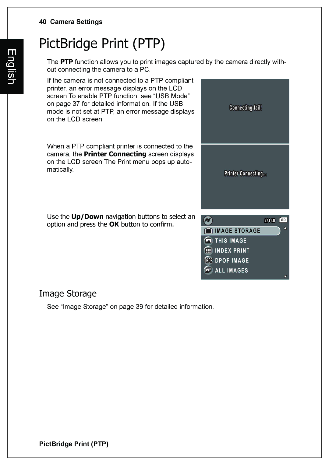 Sanyo VPC-E760 user manual PictBridge Print PTP 