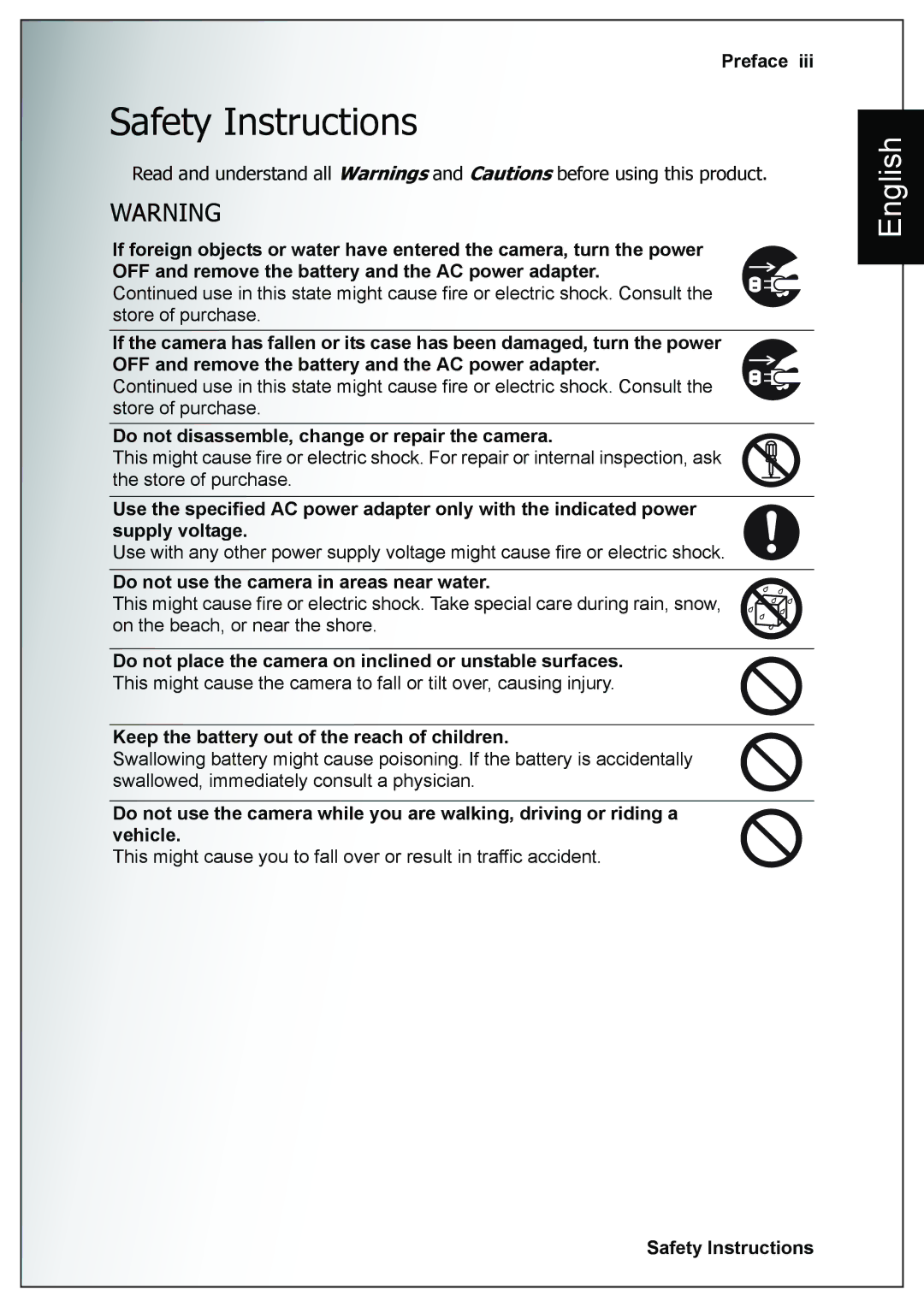 Sanyo VPC-E760 user manual Safety Instructions 