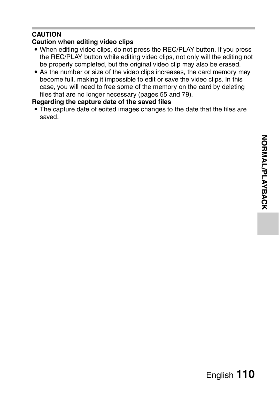 Sanyo VPC-FH1GX, VPC-FH1EX instruction manual Regarding the capture date of the saved files 