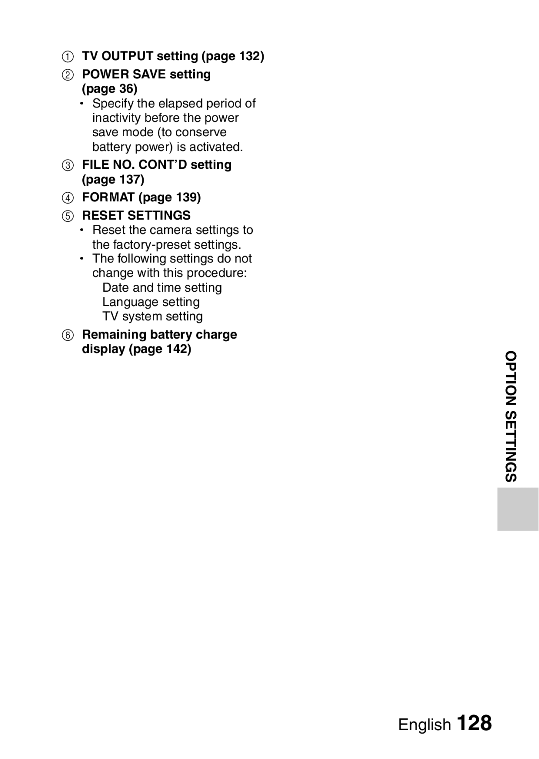 Sanyo VPC-FH1GX, VPC-FH1EX instruction manual TV Output setting Power Save setting, File NO. CONT’D setting Format 