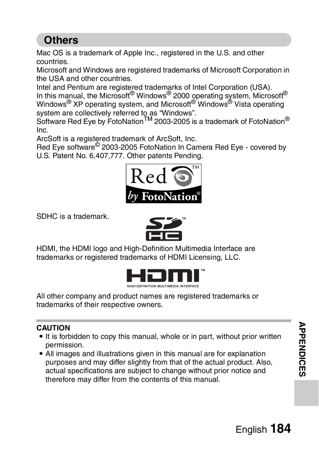 Sanyo VPC-FH1EX, VPC-FH1GX instruction manual Others 