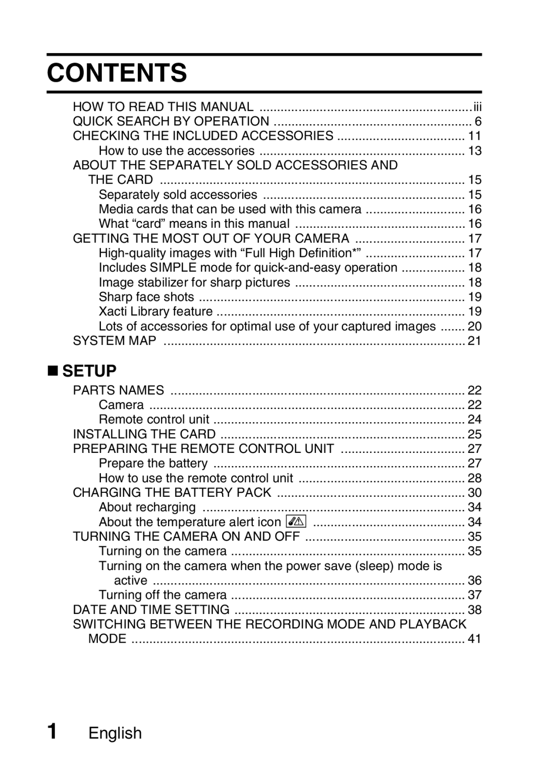 Sanyo VPC-FH1EX, VPC-FH1GX instruction manual Contents 