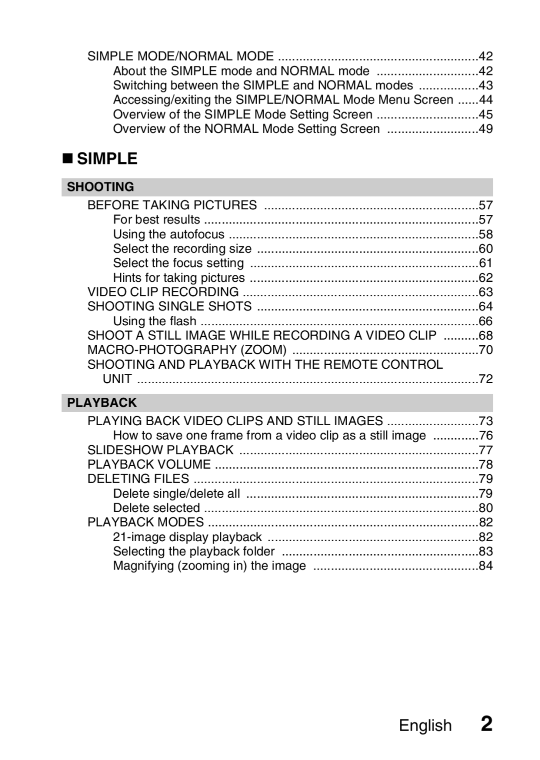 Sanyo VPC-FH1GX, VPC-FH1EX instruction manual „ Simple 