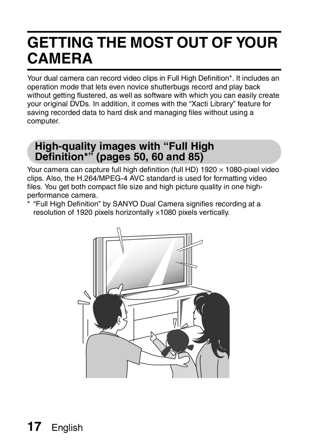 Sanyo VPC-FH1GX Getting the Most OUT of Your Camera, High-quality images with Full High Definition* pages 50, 60 