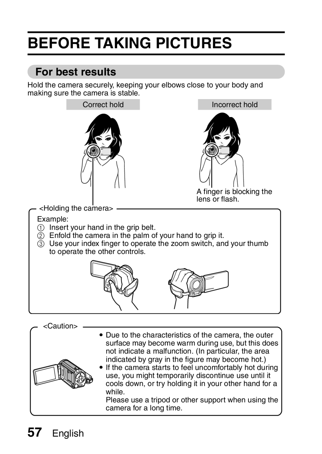 Sanyo VPC-FH1EX, VPC-FH1GX instruction manual Before Taking Pictures, For best results 