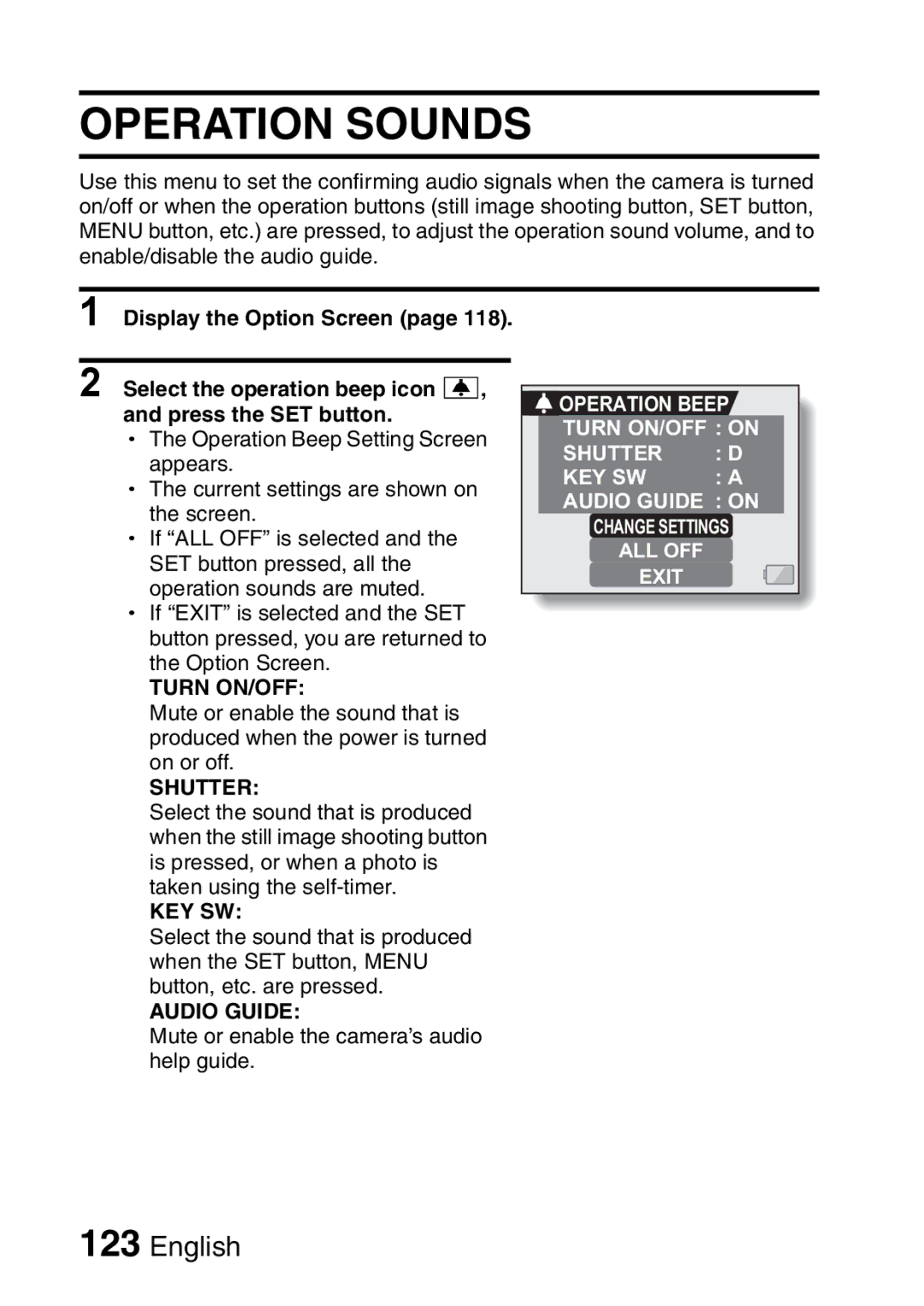 Sanyo VPC-HD1A instruction manual Operation Sounds, Shutter 