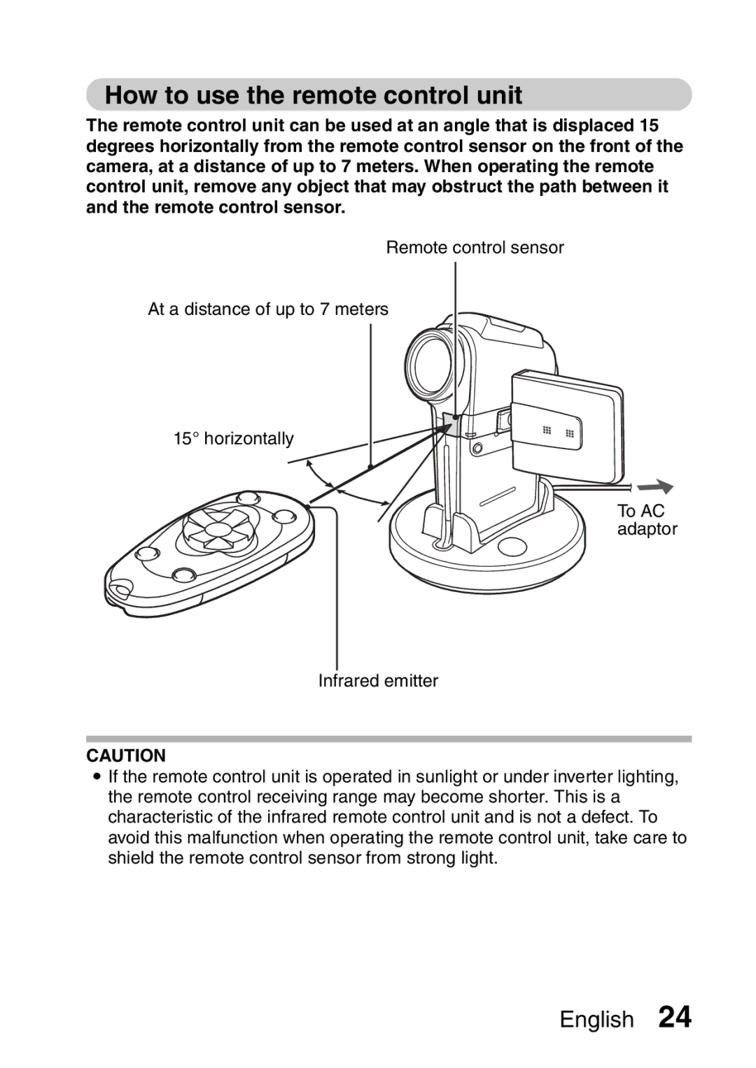 Sanyo VPC-HD1A instruction manual How to use the remote control unit 