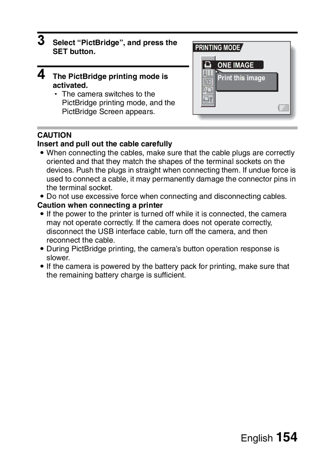 Sanyo VPC-HD1EX instruction manual Printing Mode, ONE Image 