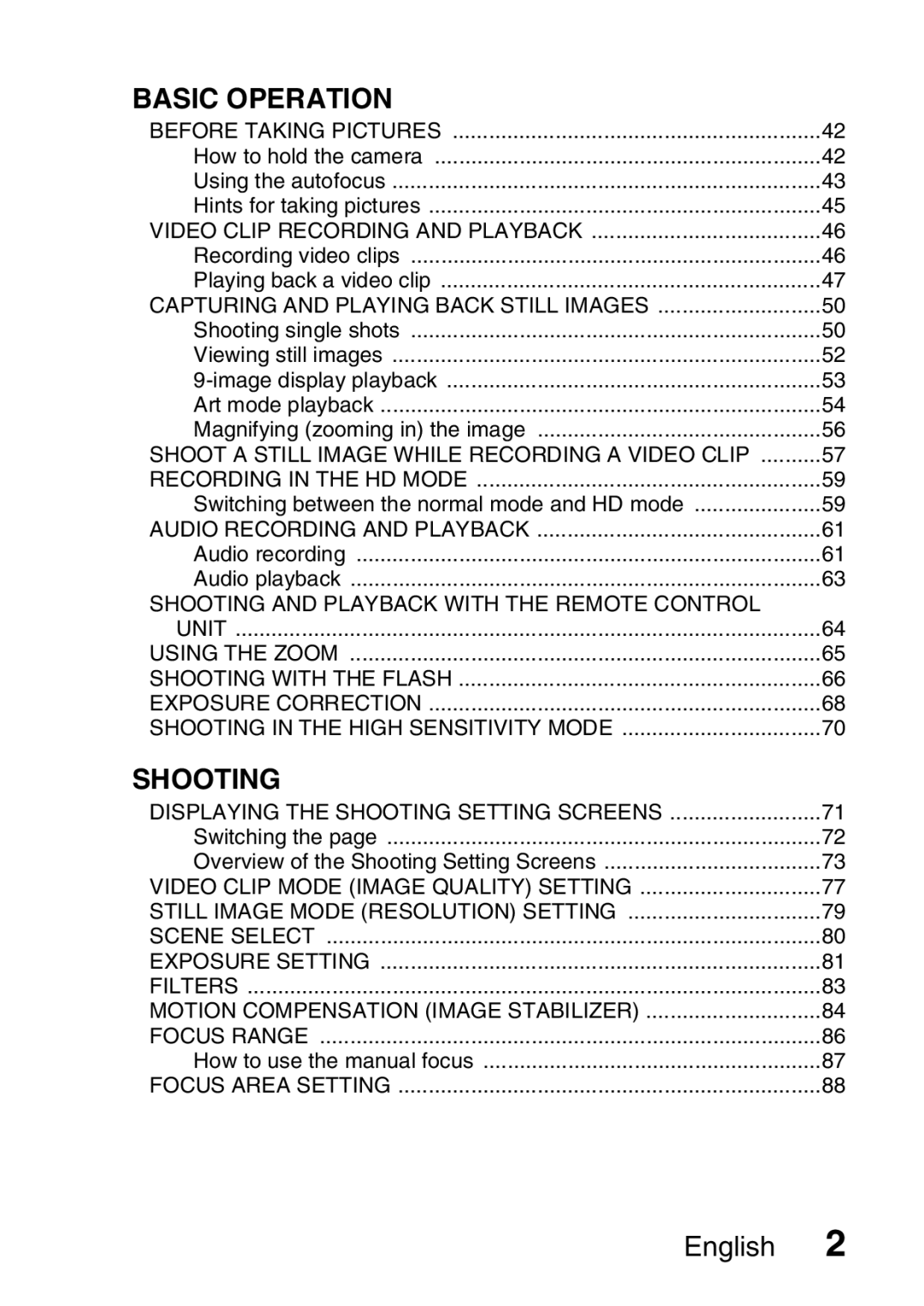 Sanyo VPC-HD2EX, VPC-H2GX instruction manual „ Basic Operation 