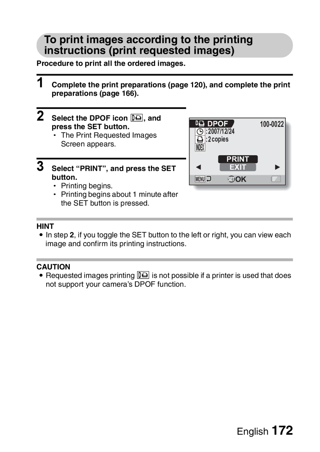 Sanyo VPC-HD2EX, VPC-H2GX instruction manual Dpof 