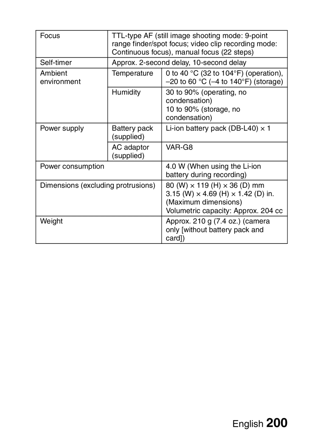 Sanyo VPC-HD2EX, VPC-H2GX instruction manual VAR-G8 