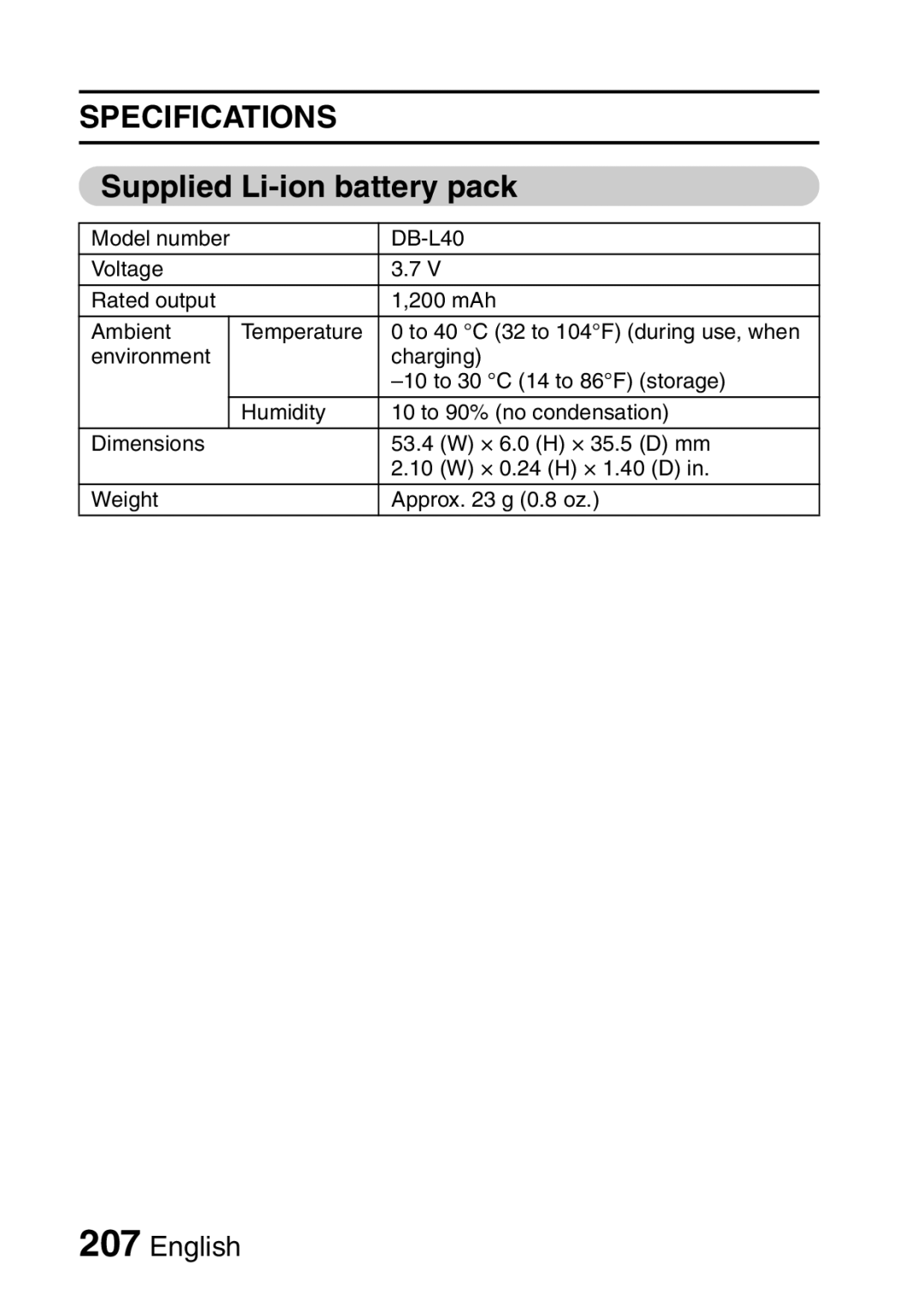 Sanyo VPC-H2GX, VPC-HD2EX instruction manual Supplied Li-ion battery pack 