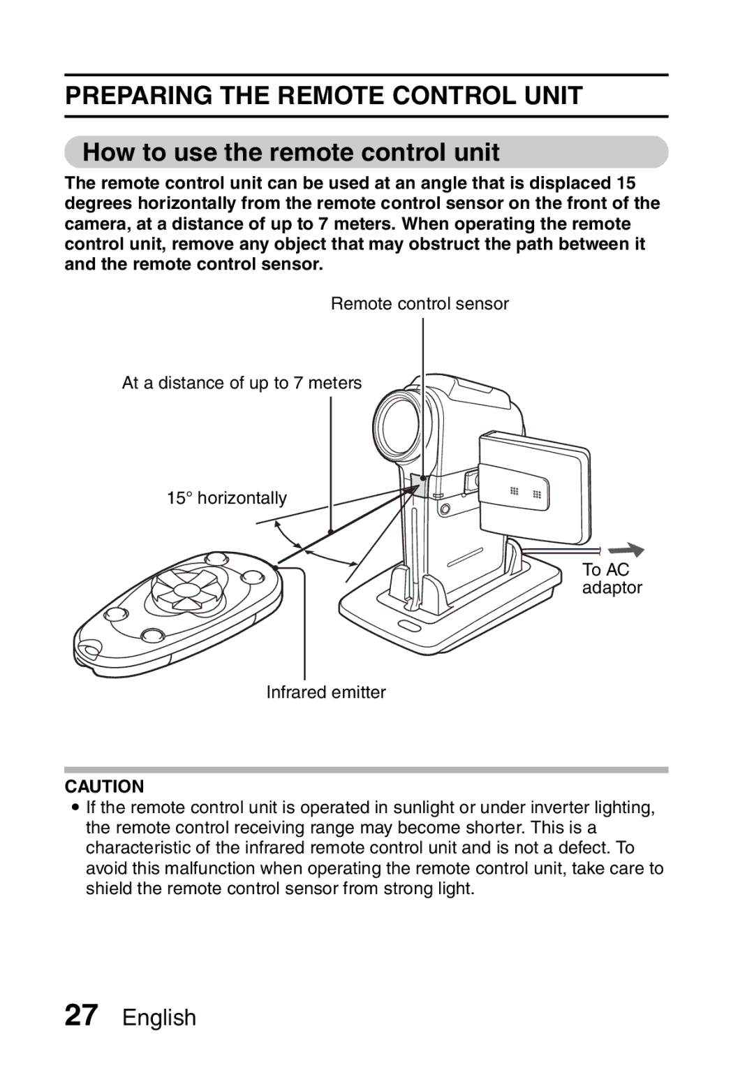 Sanyo VPC-H2GX, VPC-HD2EX instruction manual Preparing the Remote Control Unit, How to use the remote control unit 