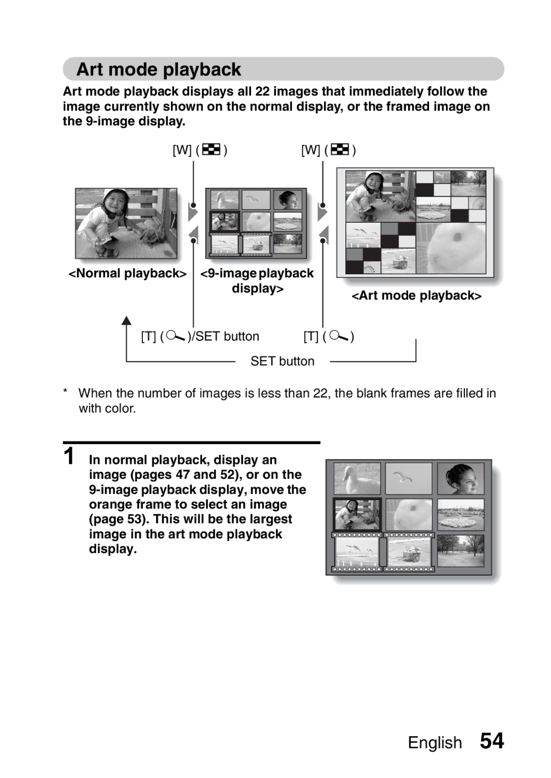 Sanyo VPC-H2GX, VPC-HD2EX instruction manual Normal playback Image playback display Art mode playback 