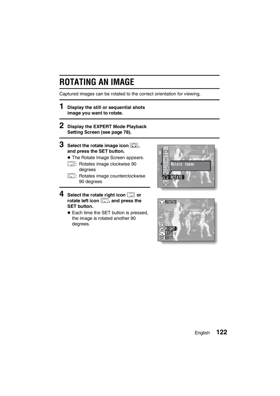 Sanyo VPC-J1EX instruction manual Rotating AN Image 