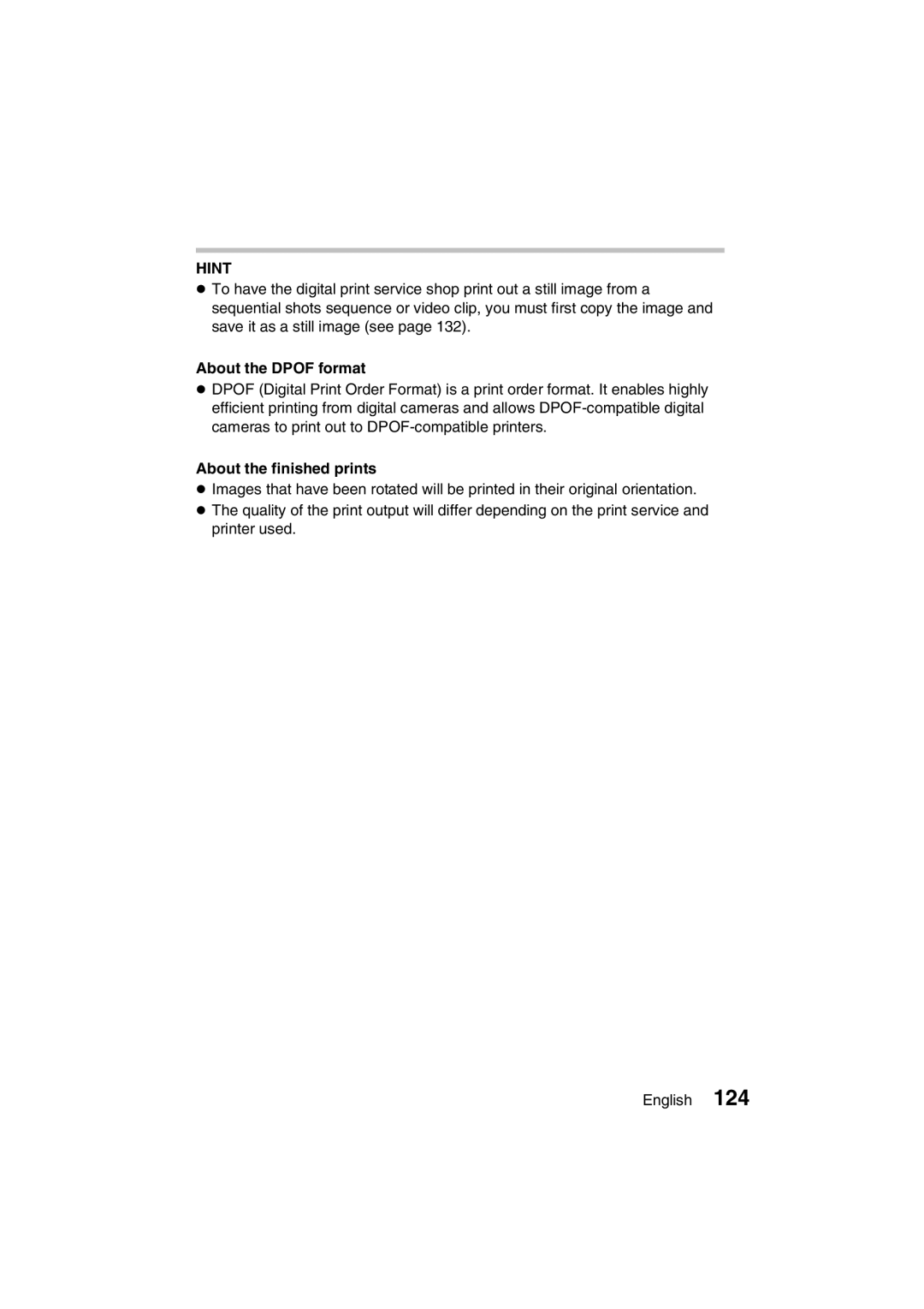 Sanyo VPC-J1EX instruction manual About the Dpof format, About the finished prints 