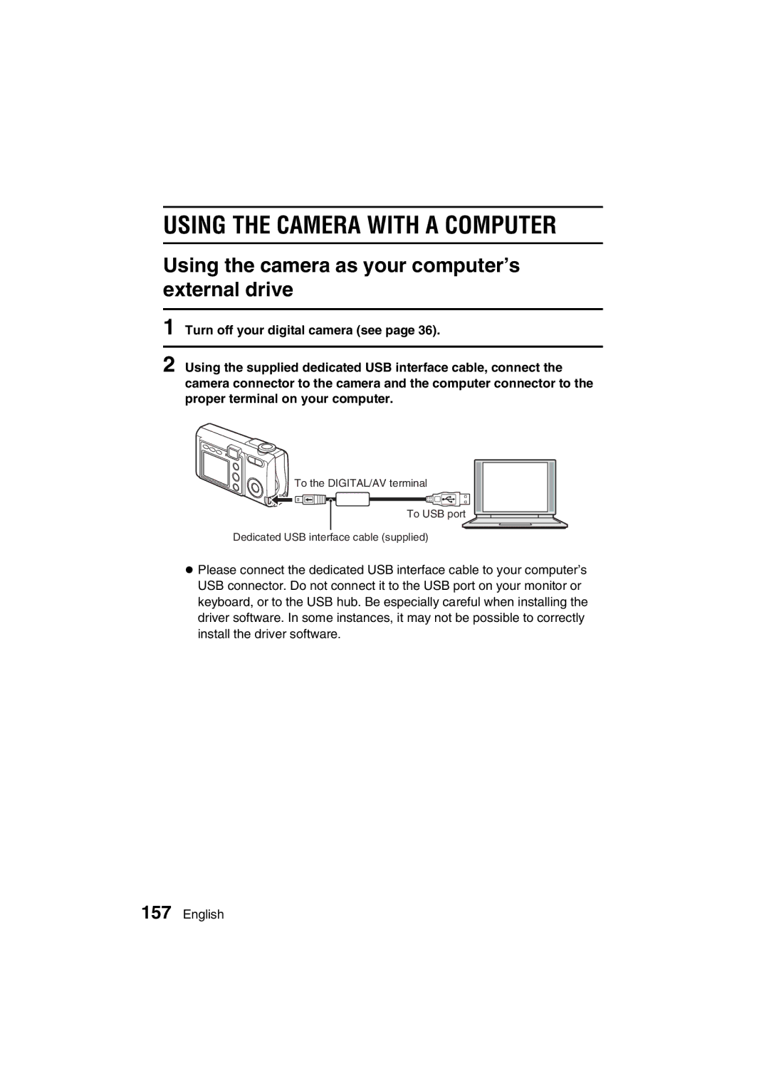 Sanyo VPC-J1EX instruction manual Using the Camera with a Computer, Using the camera as your computer’s external drive 