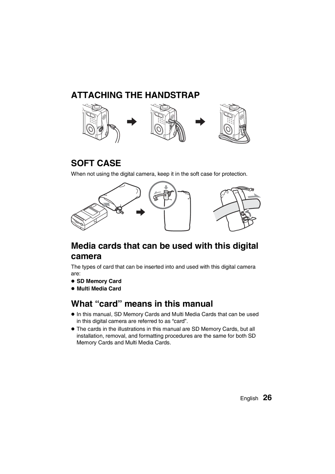 Sanyo VPC-J1EX instruction manual Media cards that can be used with this digital camera, What card means in this manual 