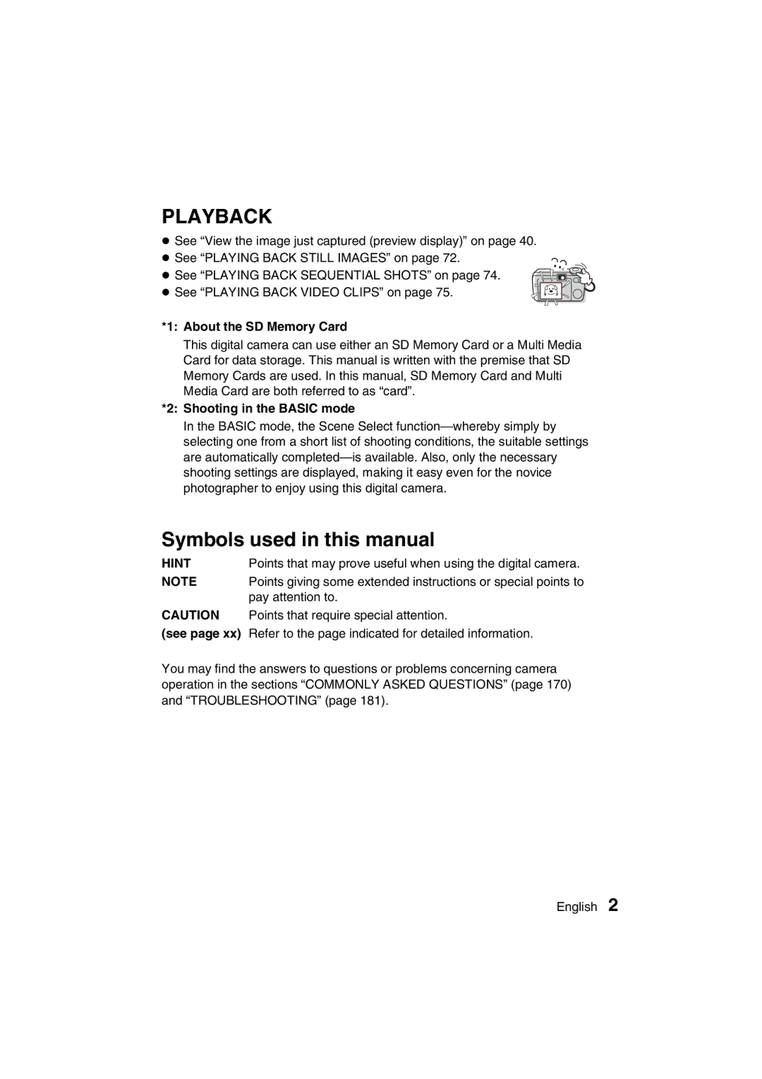 Sanyo VPC-J1EX instruction manual Symbols used in this manual 