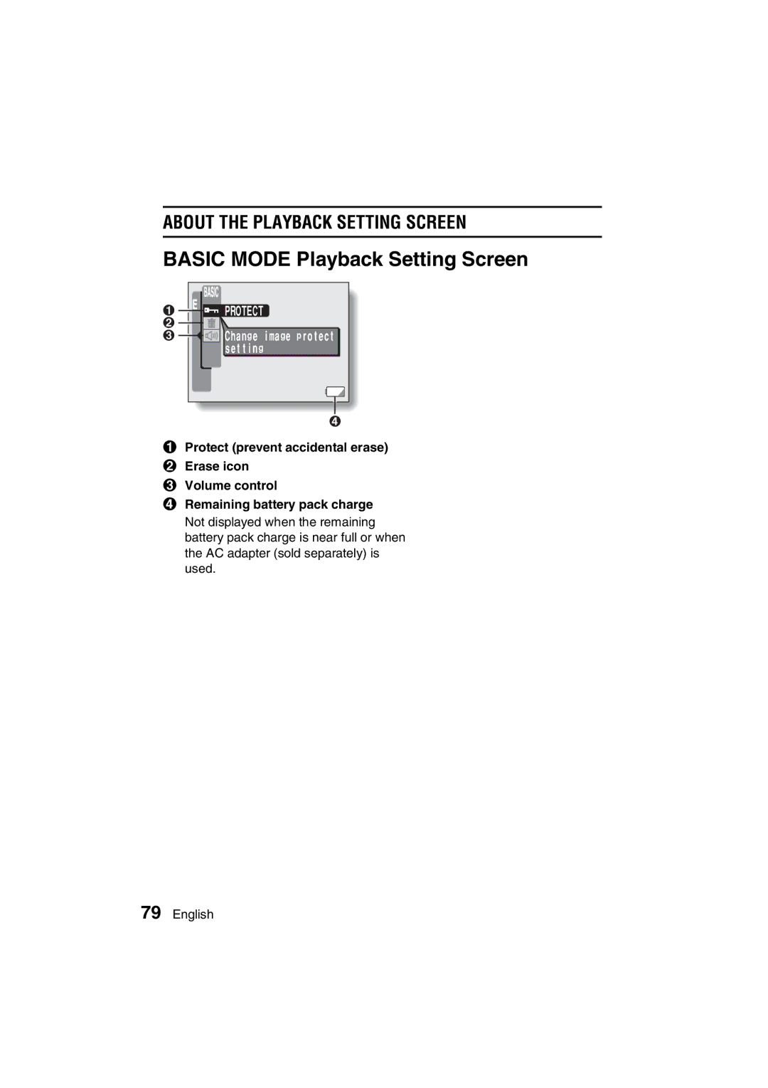 Sanyo VPC-J1EX instruction manual Basic Mode Playback Setting Screen, About the Playback Setting Screen 