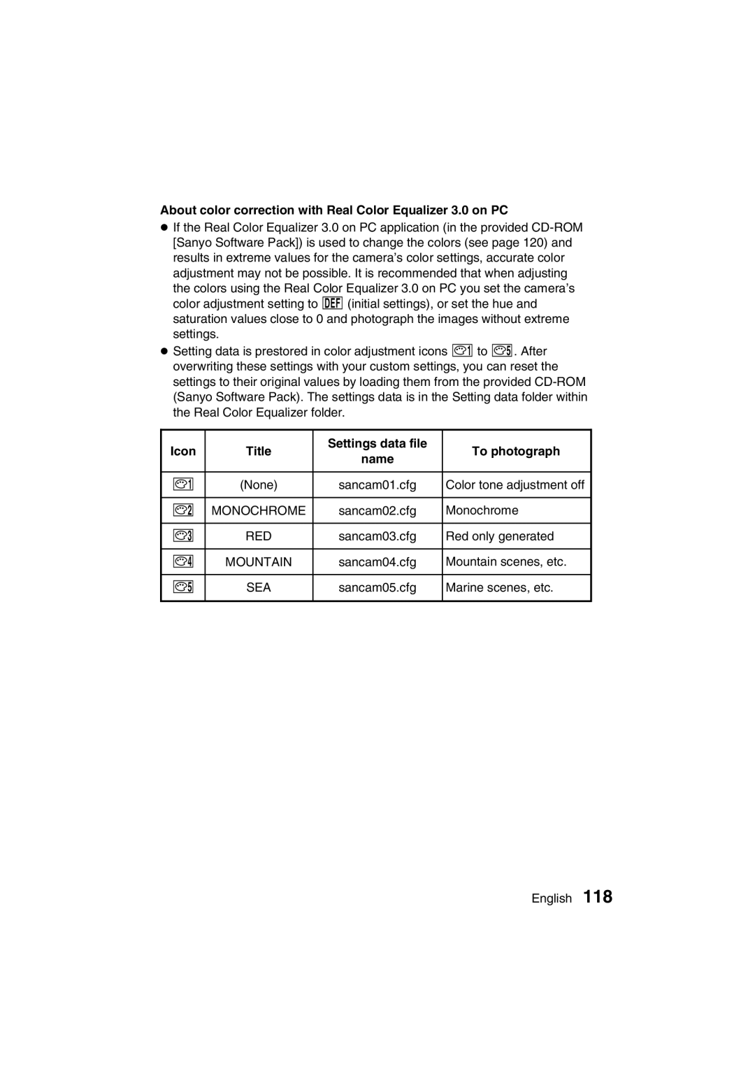 Sanyo VPC-MZ3GX, VPC-MZ3EX instruction manual About color correction with Real Color Equalizer 3.0 on PC 