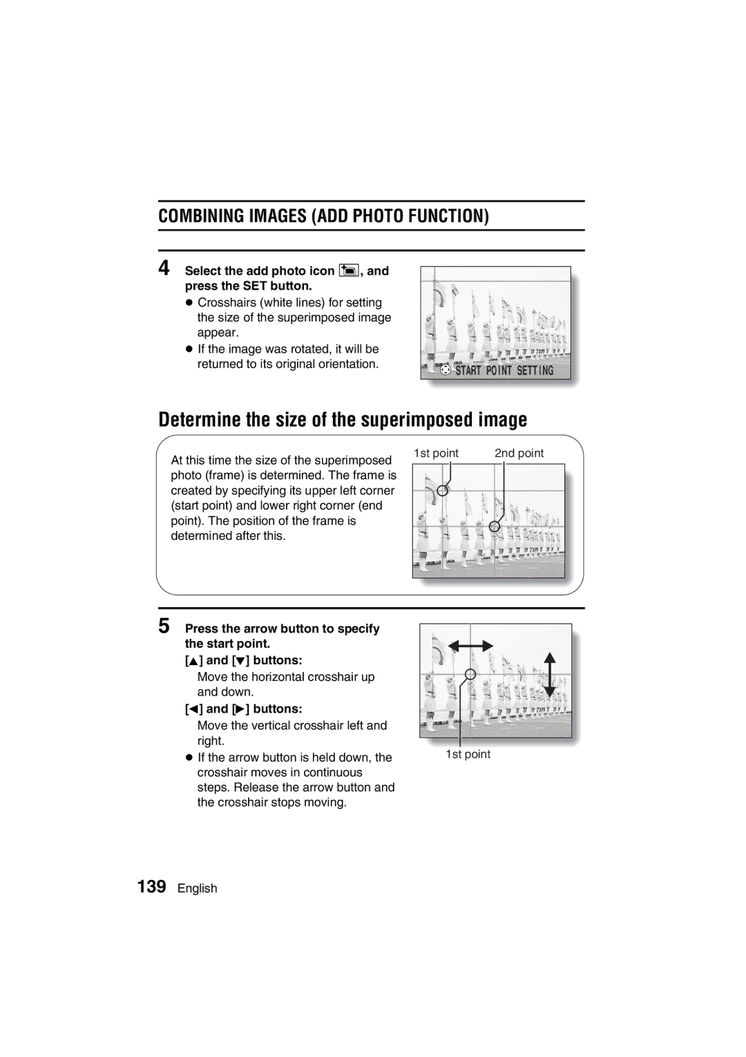 Sanyo VPC-MZ3GX, VPC-MZ3EX Determine the size of the superimposed image, Combining Images ADD Photo Function 