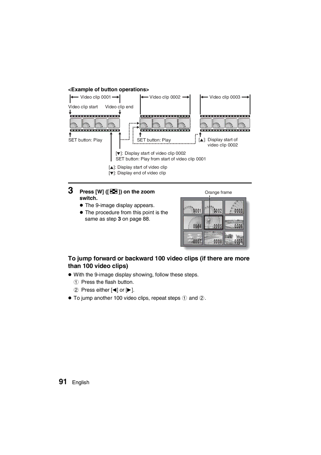 Sanyo VPC-MZ3GX, VPC-MZ3EX instruction manual Example of button operations 