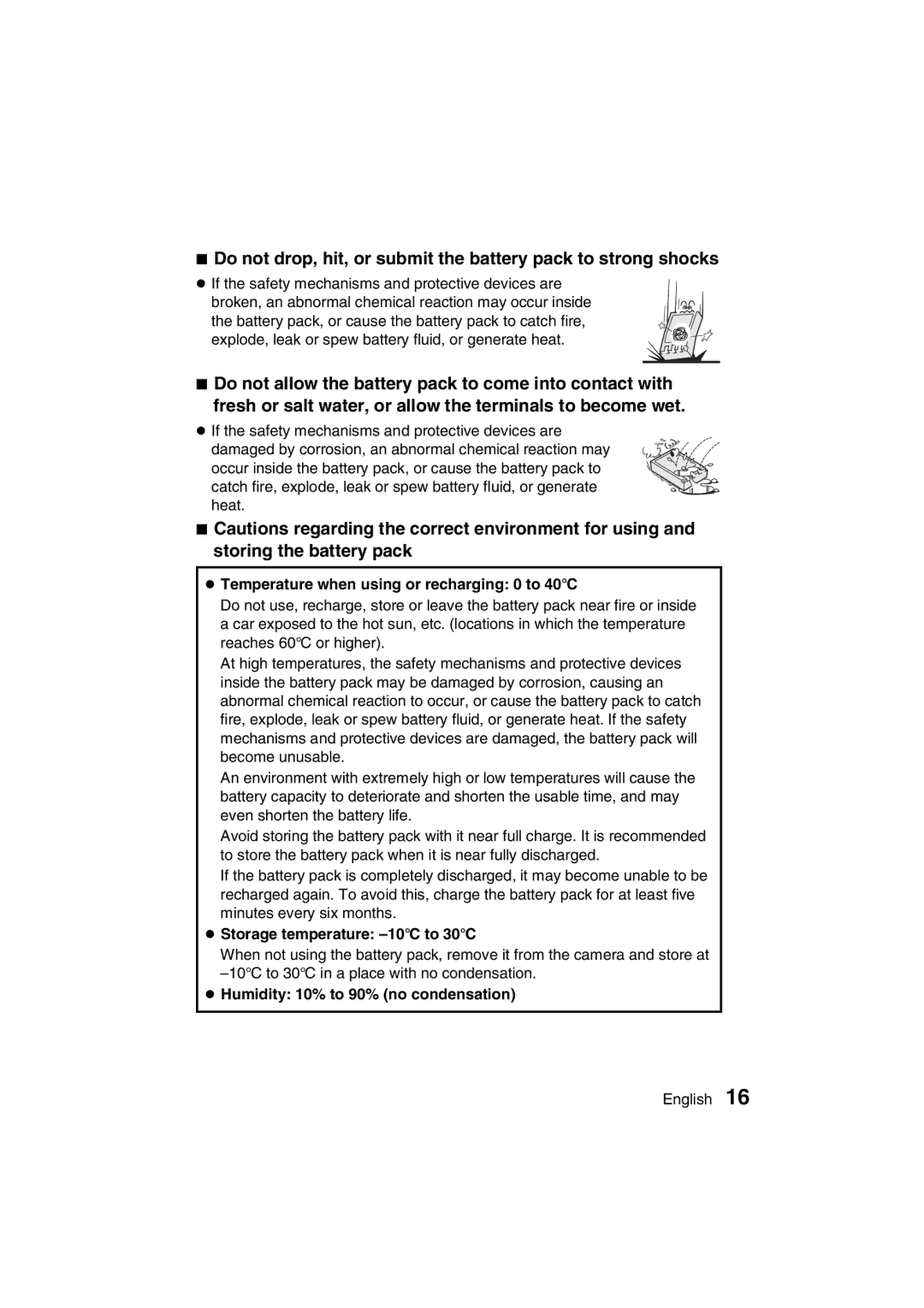 Sanyo VPC-MZ3GX instruction manual Temperature when using or recharging 0 to 40C, Storage temperature -10C to 30C 